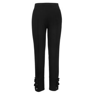 Akris Punto Circle Cut Out Straight Leg Trouser Ankle Pants Size 10 Black